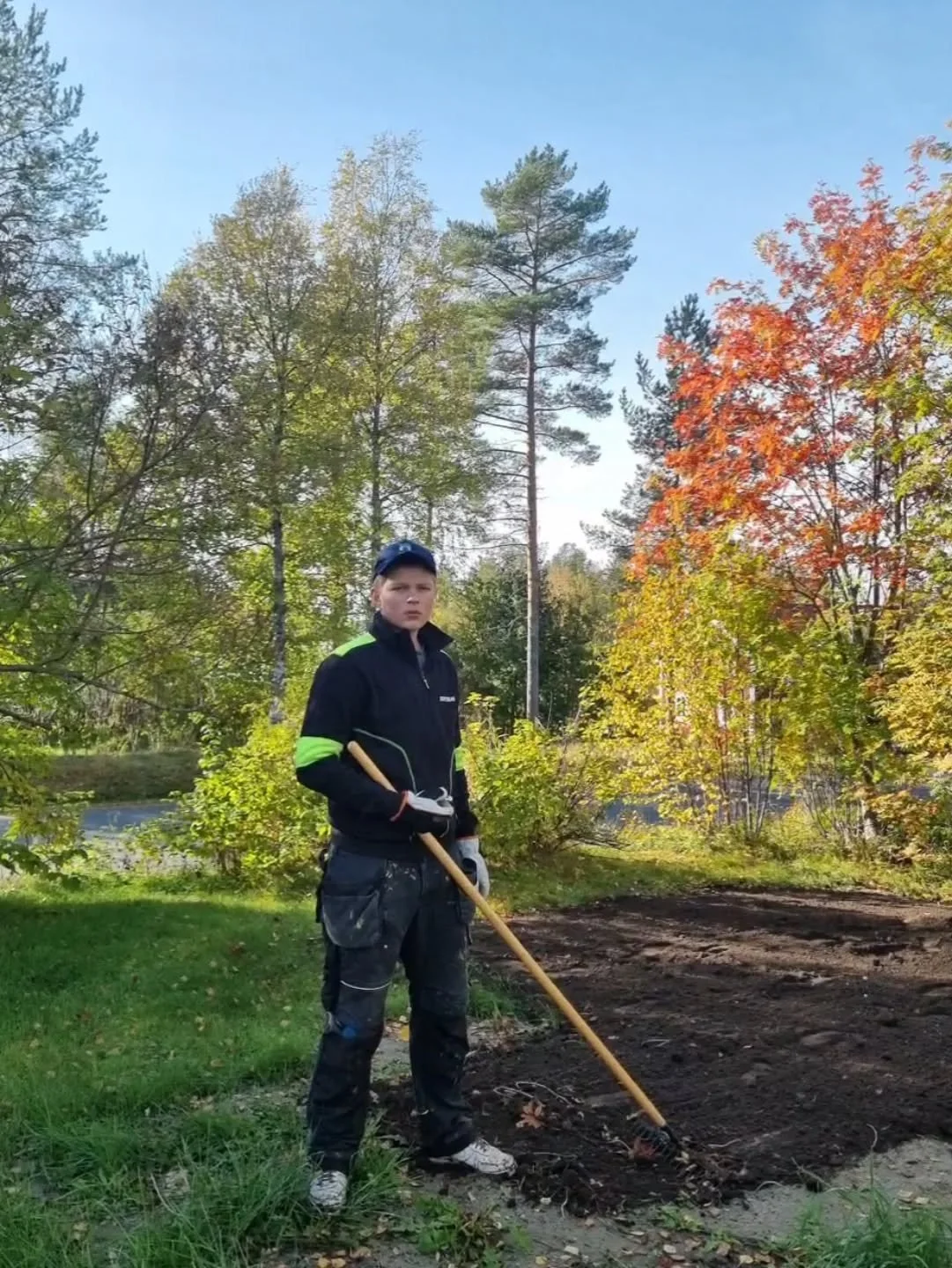Finfin hj&auml;lp i tr&auml;dg&aring;rden 🍁 Inte mycket tid kvar innan frosten kommer ...