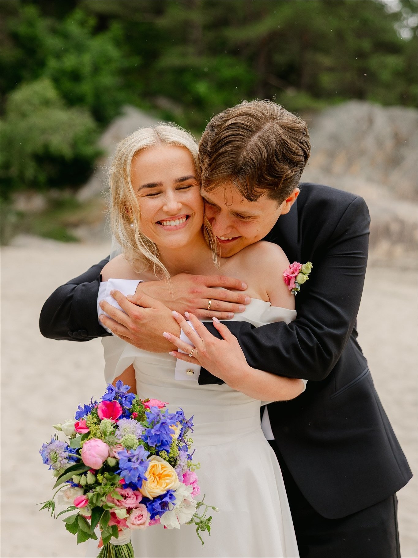 Between the rain clouds, everything just fell into place. Amalie &amp; Johannes were so wrapped up in each other, and every moment with them felt genuine and full of love. Their friends and family brought so much warmth &mdash; it truly felt like one