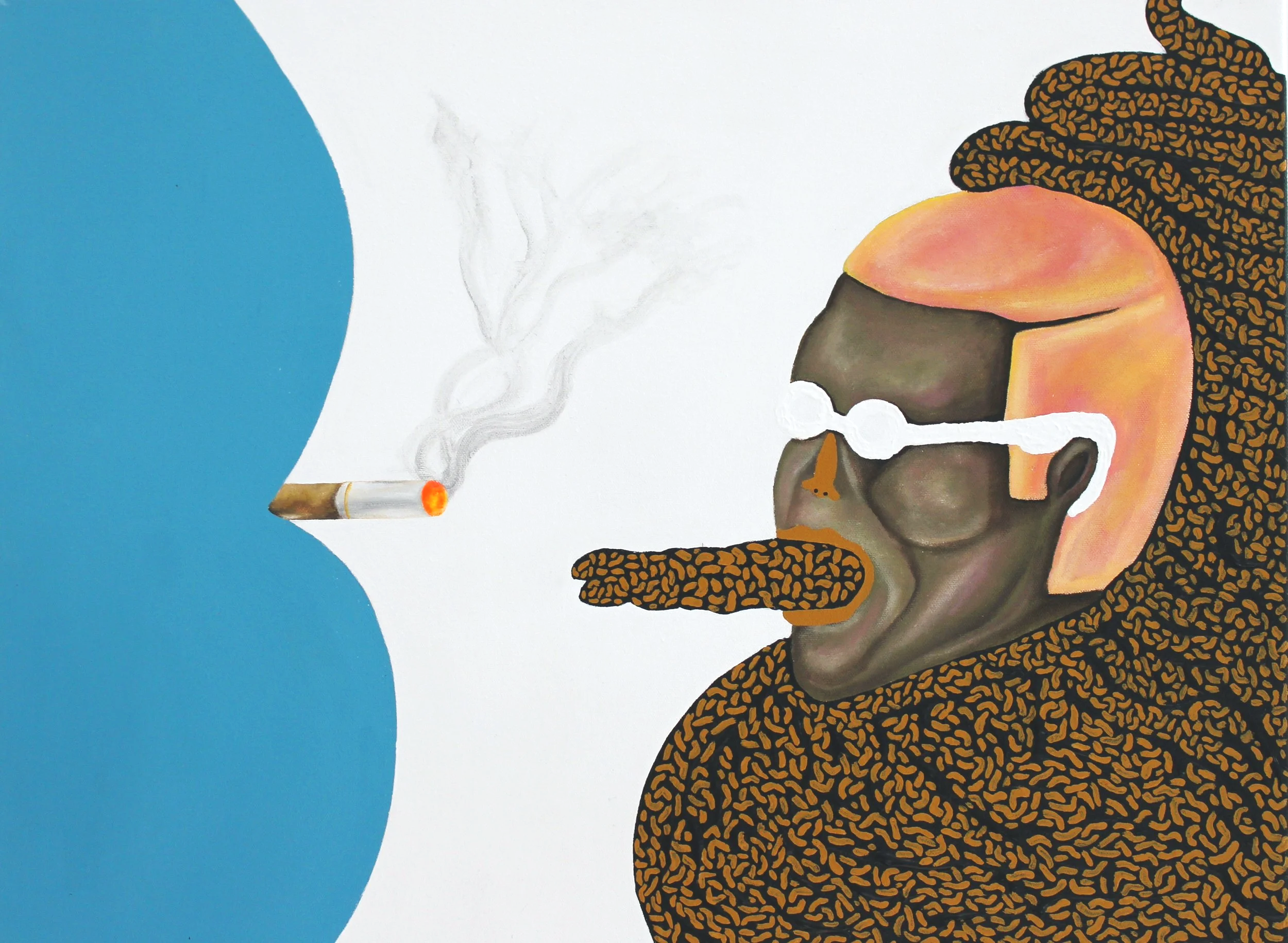 I Am Not the Best Snooker Player Ever, 2024. Acrylic on canvas — 46 x 61.5 cm