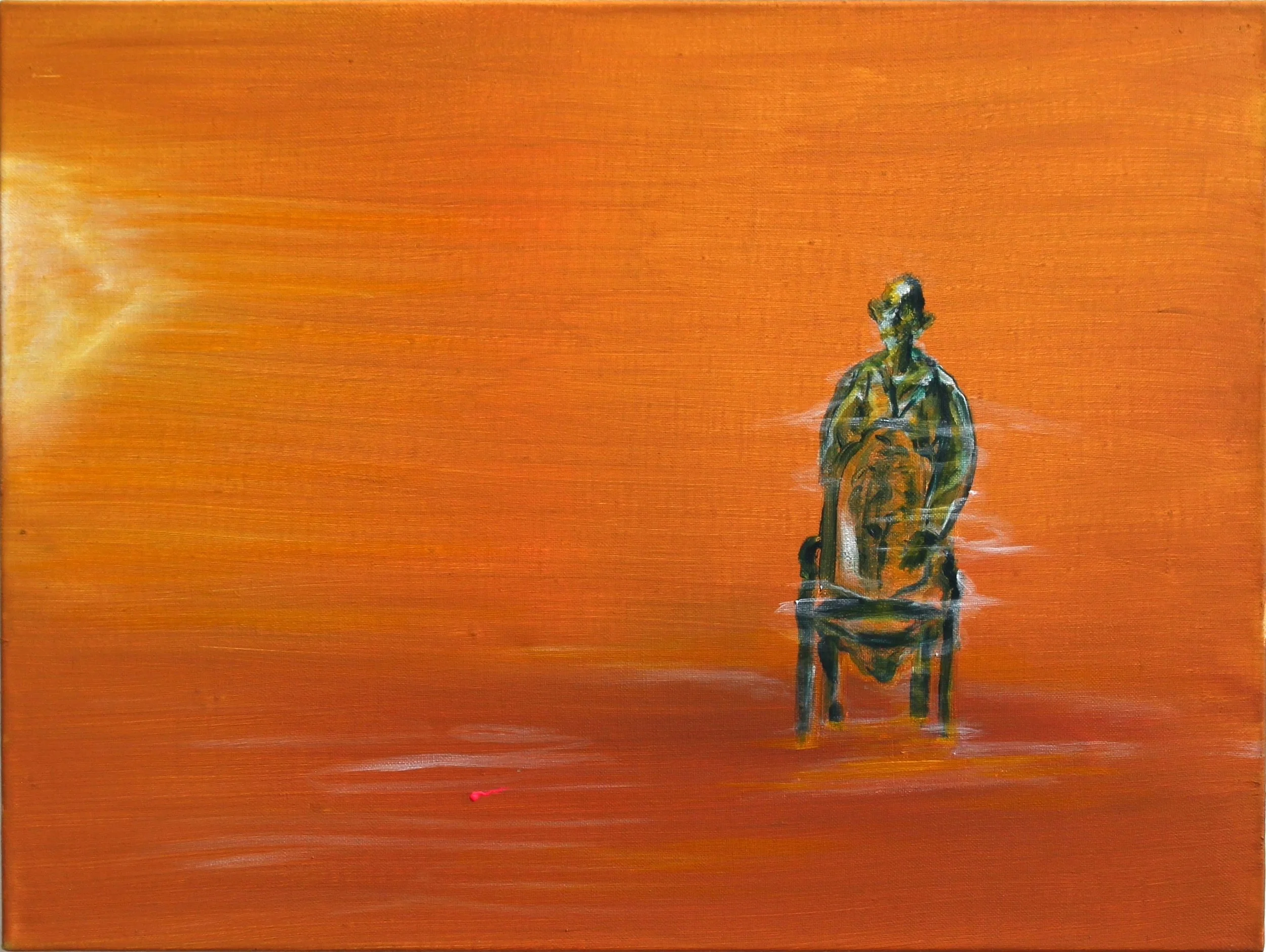 Have a Seat, 2025. Acrylic on canvas — 45 x 60 cm