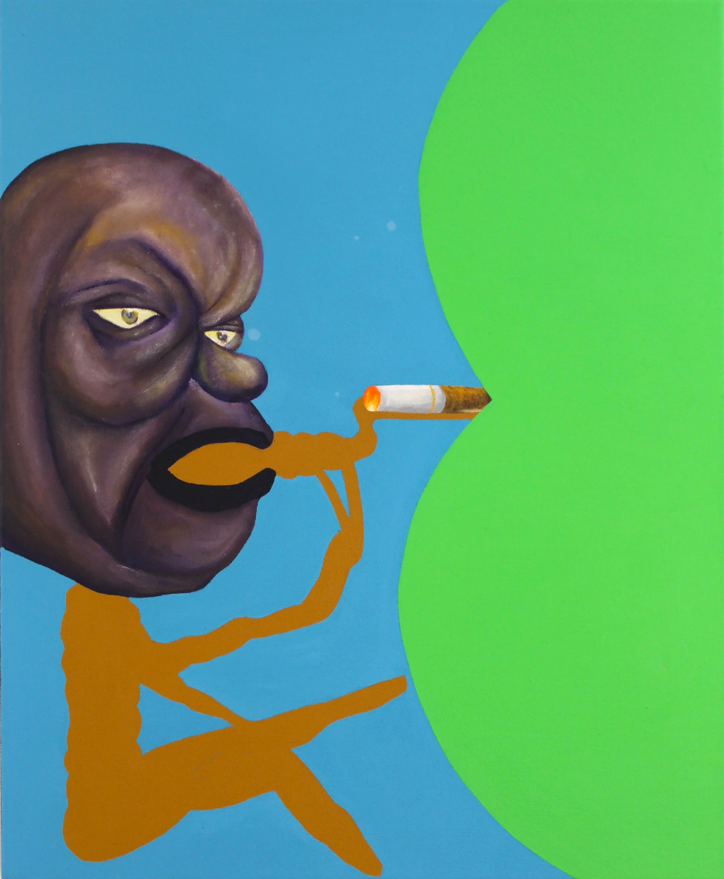 Fart Into a Flame, 2024. Acrylic on canvas — 56.5 x 46 cm