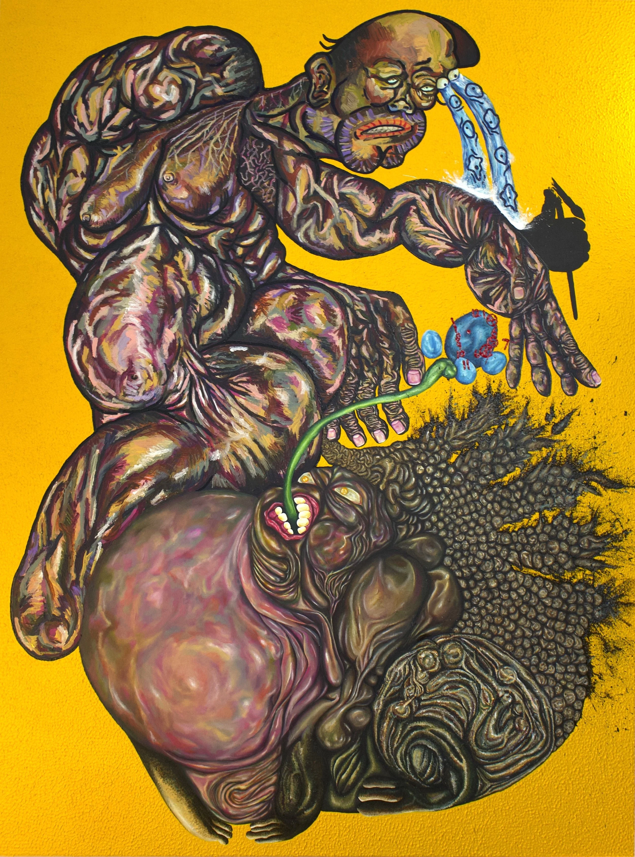 Cuckoo Has Two Mothers, 2023. Acrylic on canvas — 150 x 200 cm