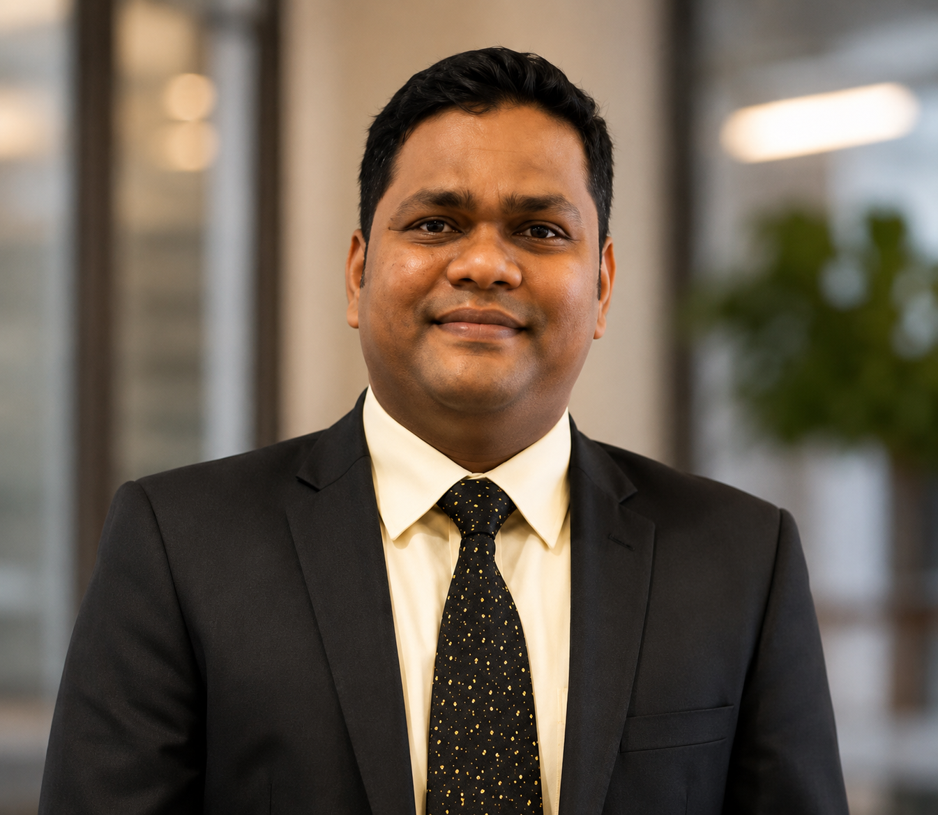 Smiling person wearing a blazer