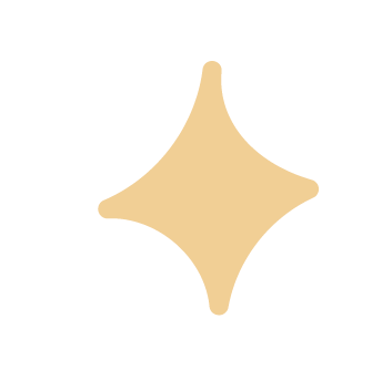 Ein beige-farbiger Stern mit abgerundeten Kanten auf schwarzem Hintergrund.