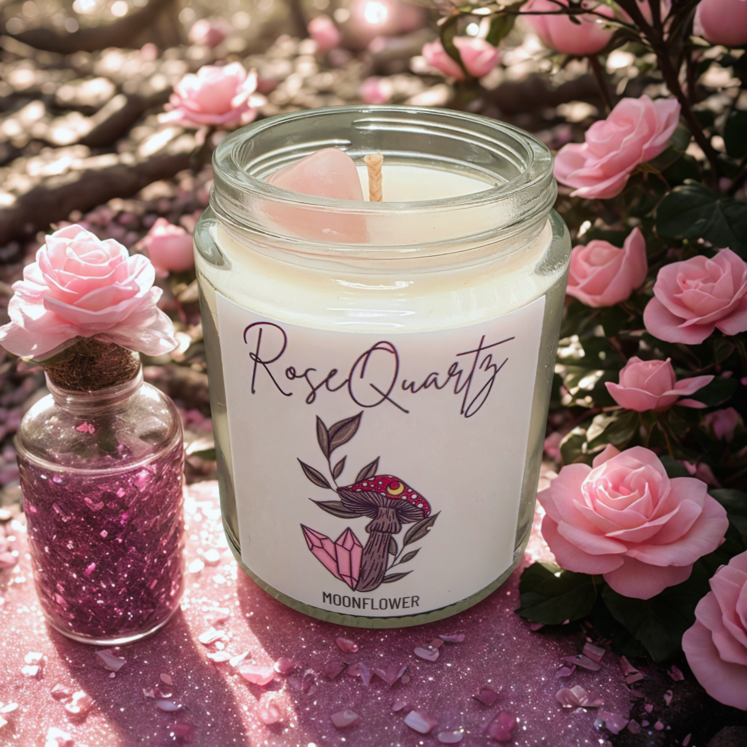 Rose Quartz Moonflower 90mL Candle — ScentFicks