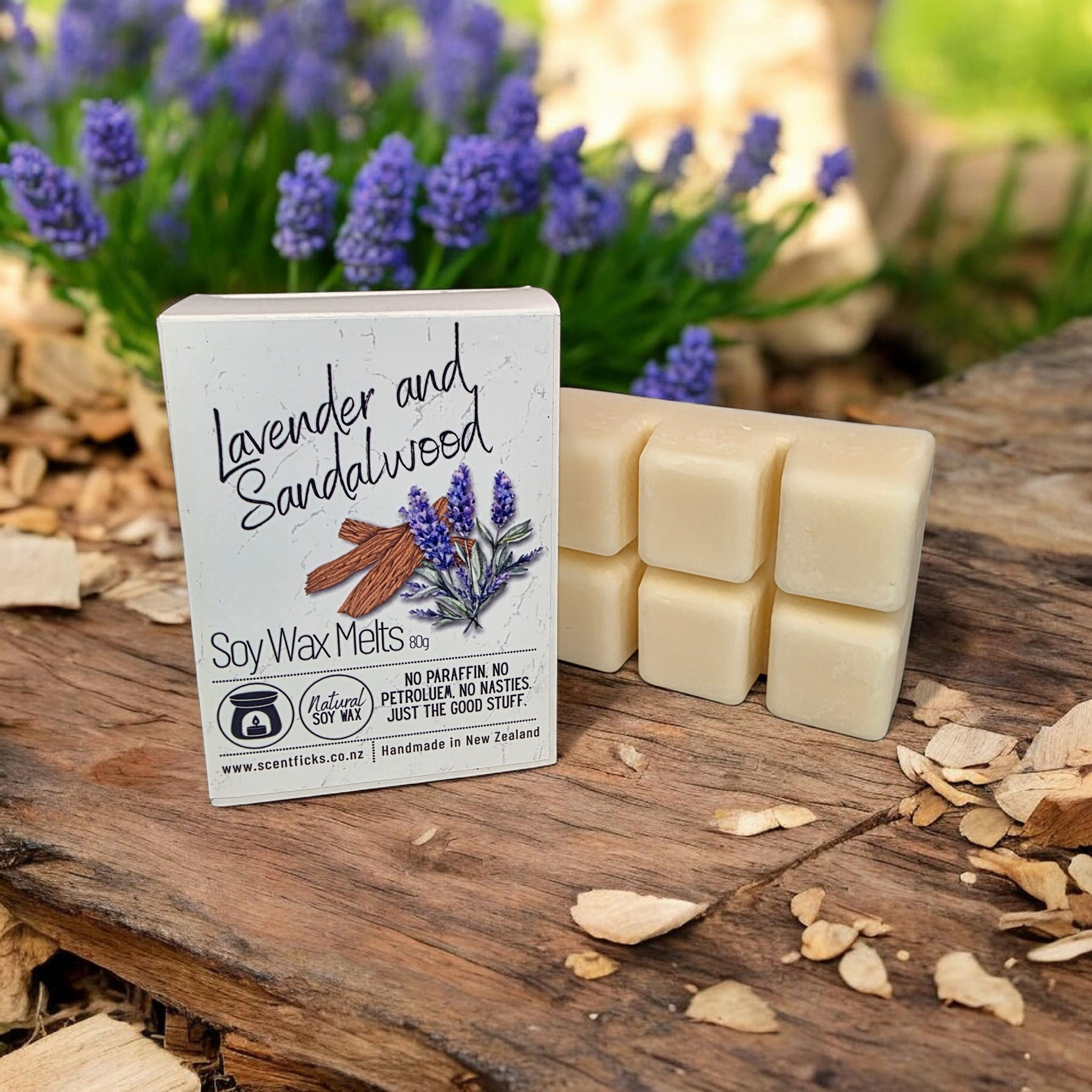 Lavender and Sandalwood Scented Soy Wax Melts