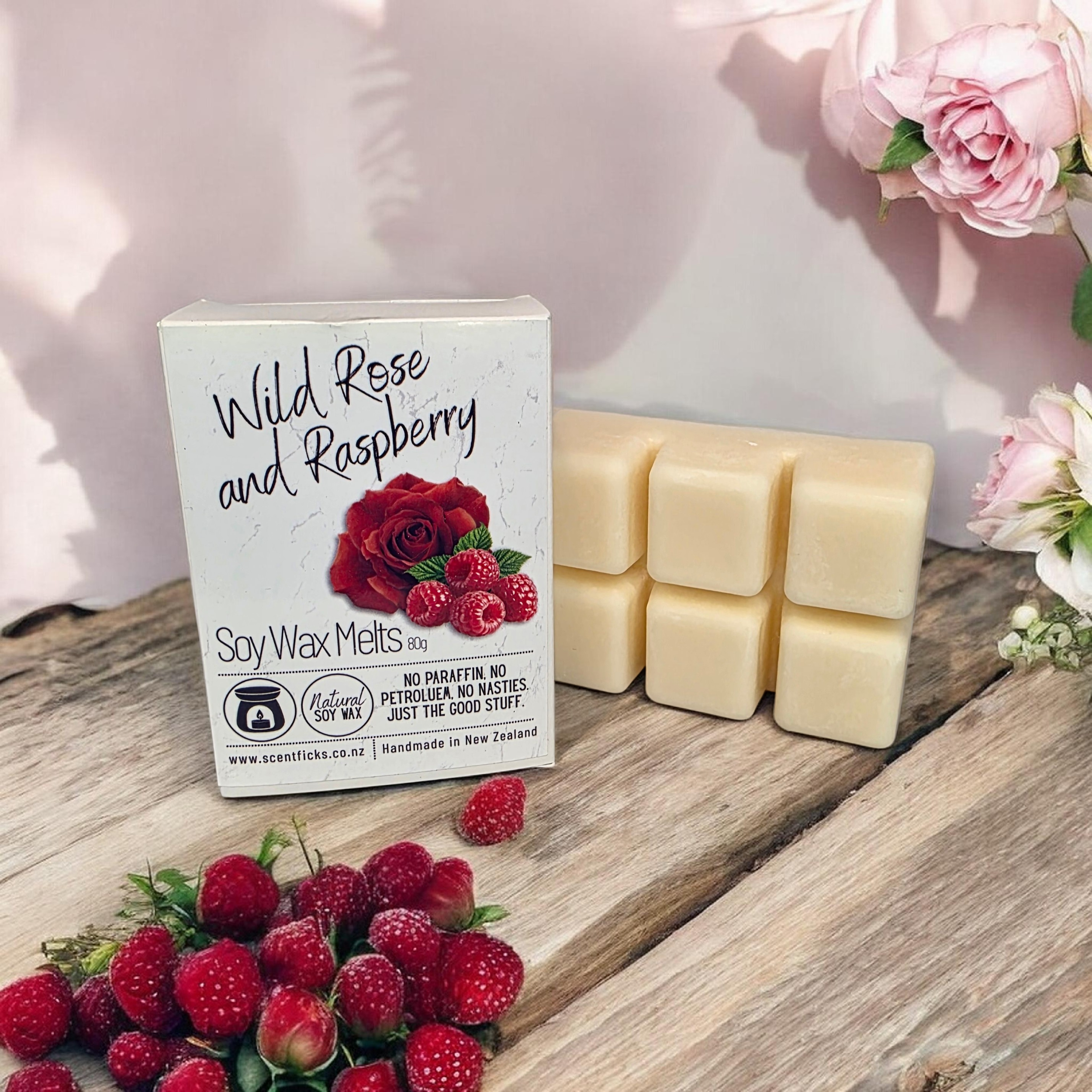 Wild Rose and Raspberry Scented Soy Wax Melts