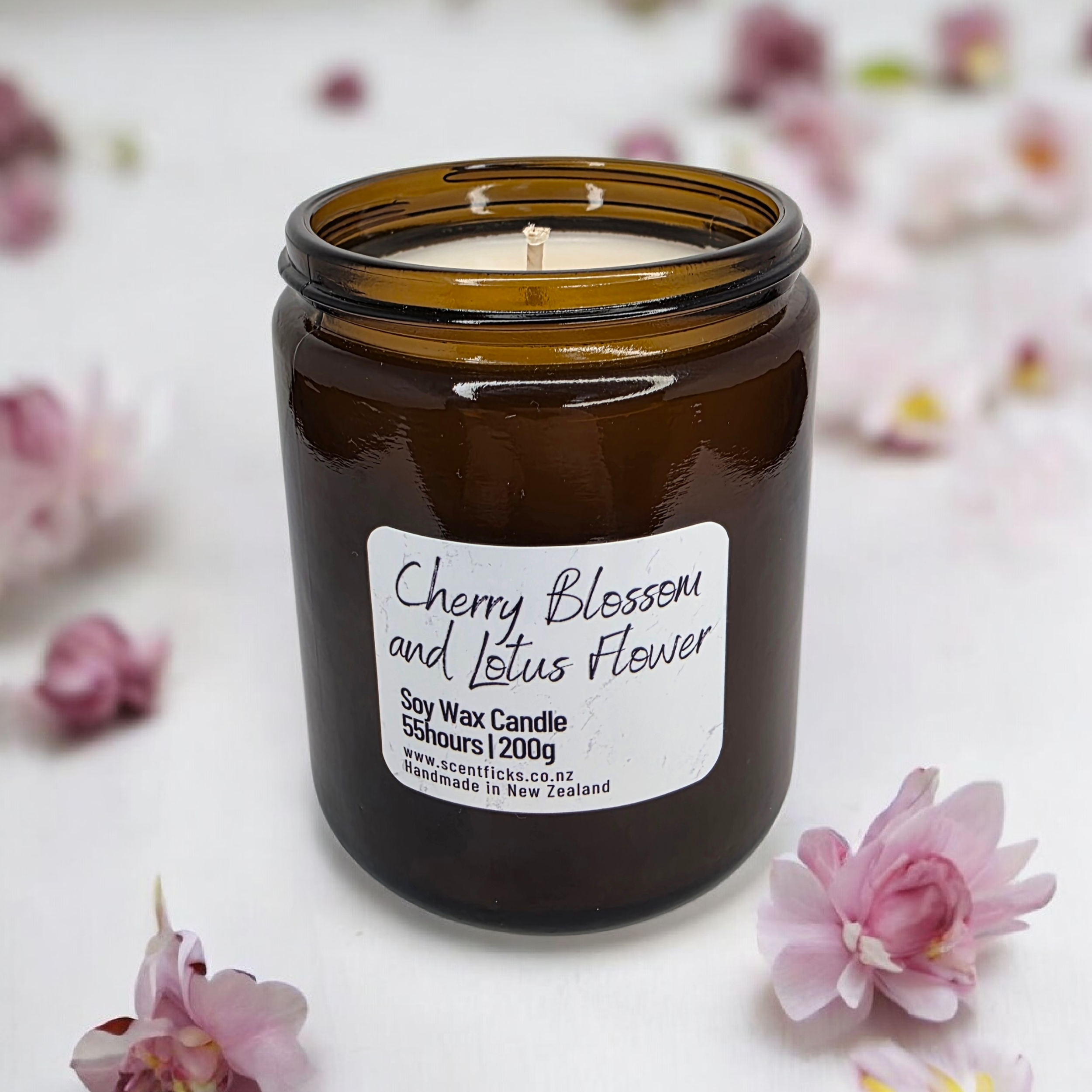 Cherry Blossom and Lotus Flower Scented Soy Candle