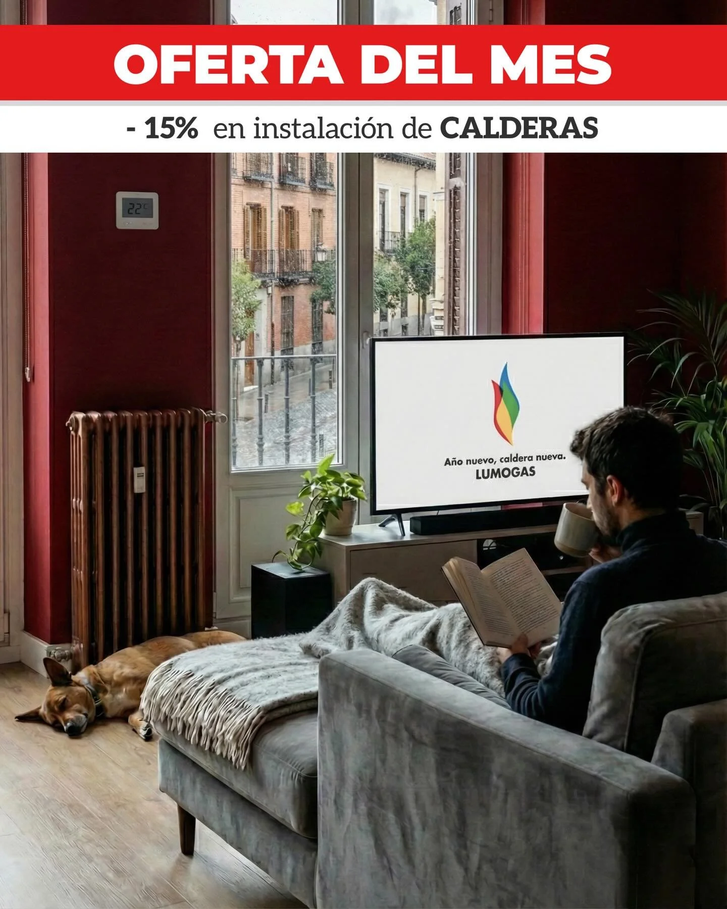 Enero es el mes perfecto para estrenar caldera 🔥

Disfruta de un 15% de descuento en la instalaci&oacute;n de calderas y empieza el a&ntilde;o con el confort que tu hogar merece.

Contacta con nosotros - https://www.lumogas.com/contacto

#Lumogas #C