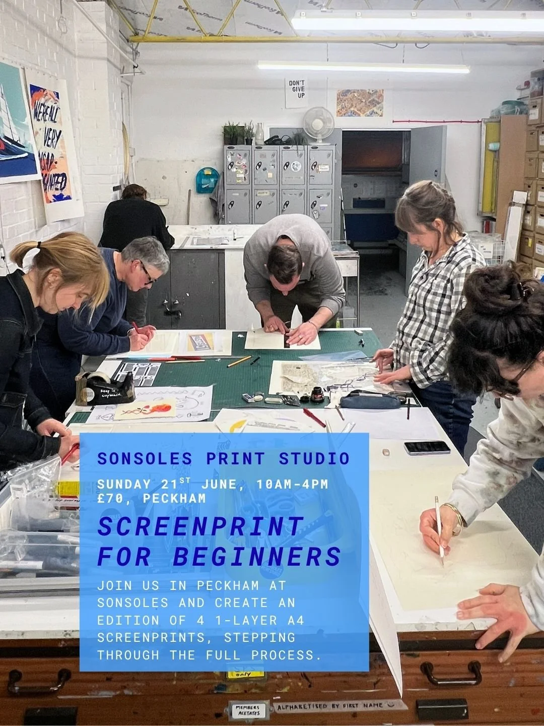 Screenprinting workshop coming up at Sonsoles Print Studio in Dulwich - perfect for beginners, collaborating with Something Good Workshops