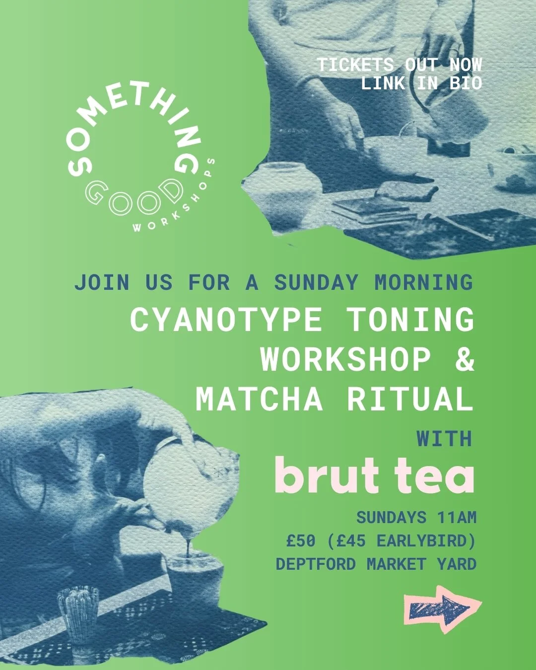 Cyanotype Toning &amp; Matcha Ritual: Tea Toning Print Workshop with Matcha Making Experience