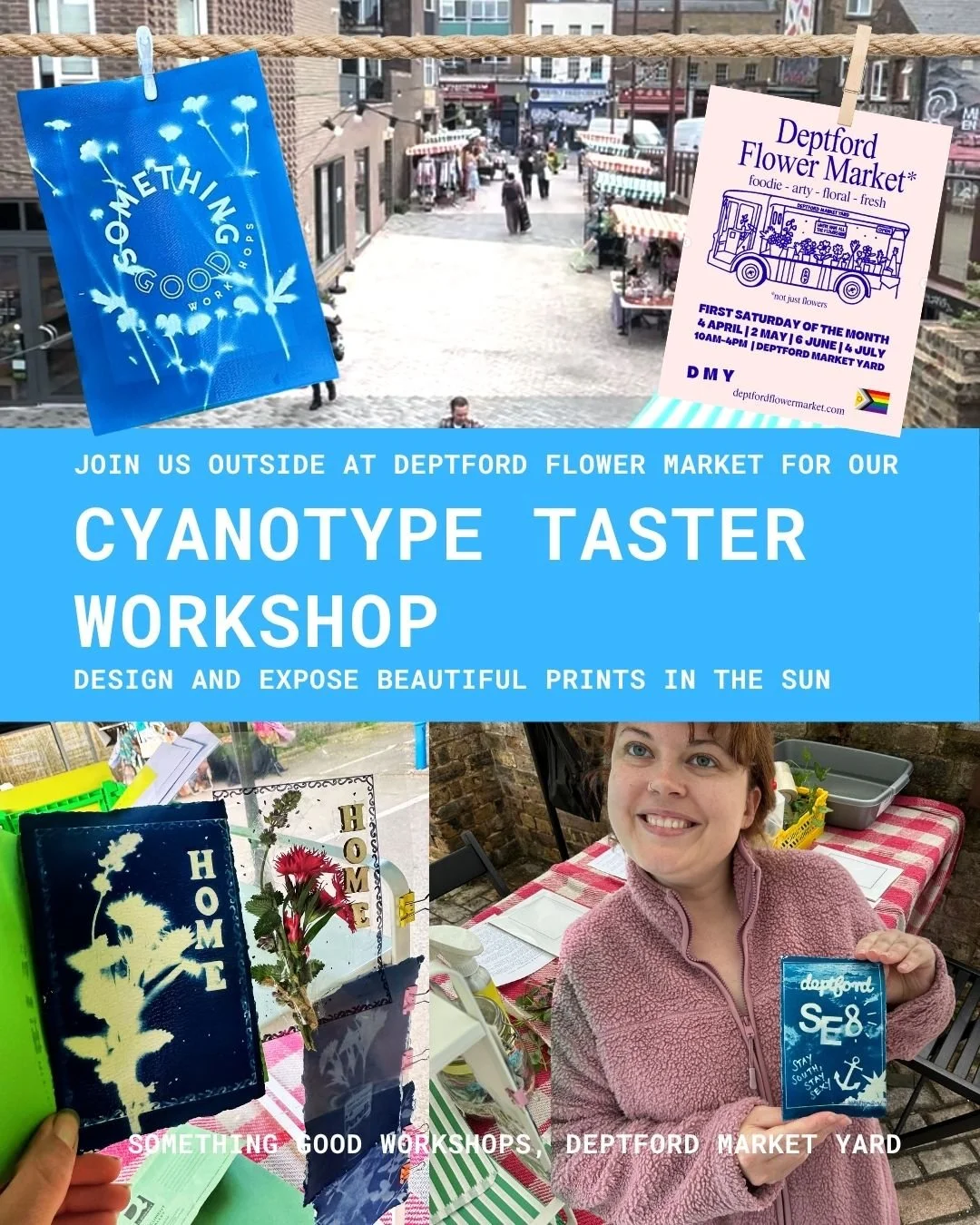 Cyanotype Taster Workshops Outside @ Deptford Flower Market