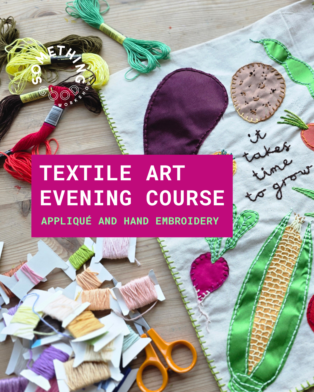4 Week Textile Art Course in Appliqué and Hand Embroidery - Week  1 