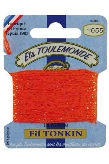 Embroidery thread -  Mandarine with a golden strand