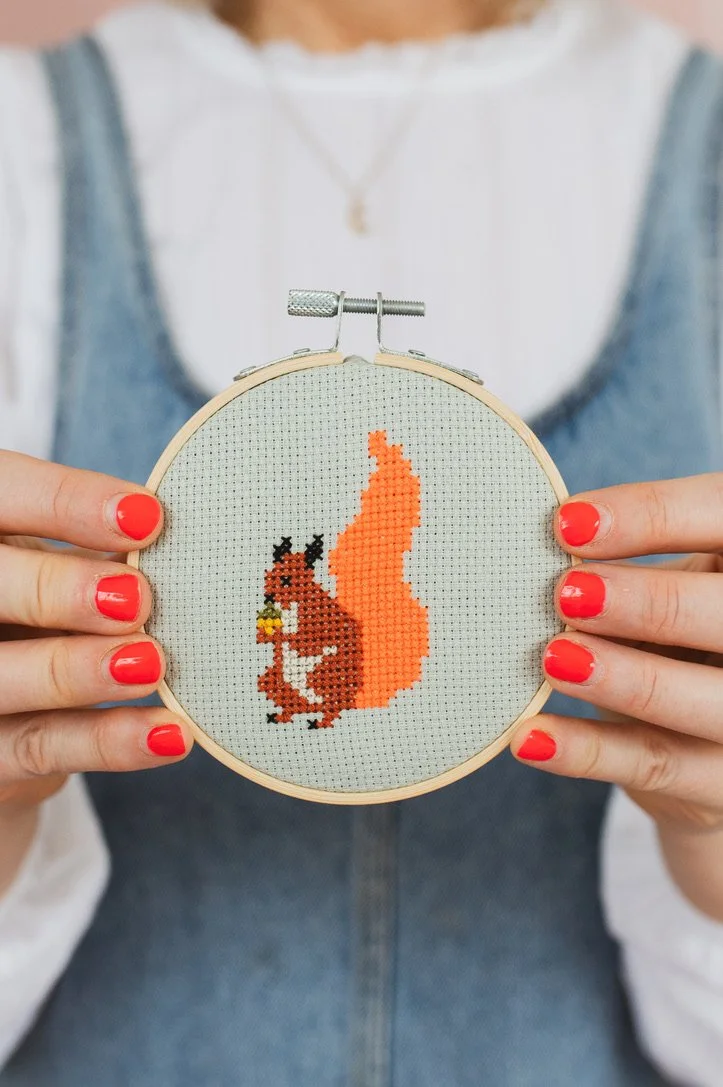 Cotton Clara Mini Cross Stitch Kit - Squirrel