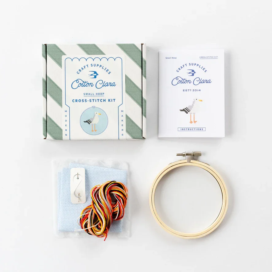 Cotton Clara Mini Cross Stitch Kit - Seagull