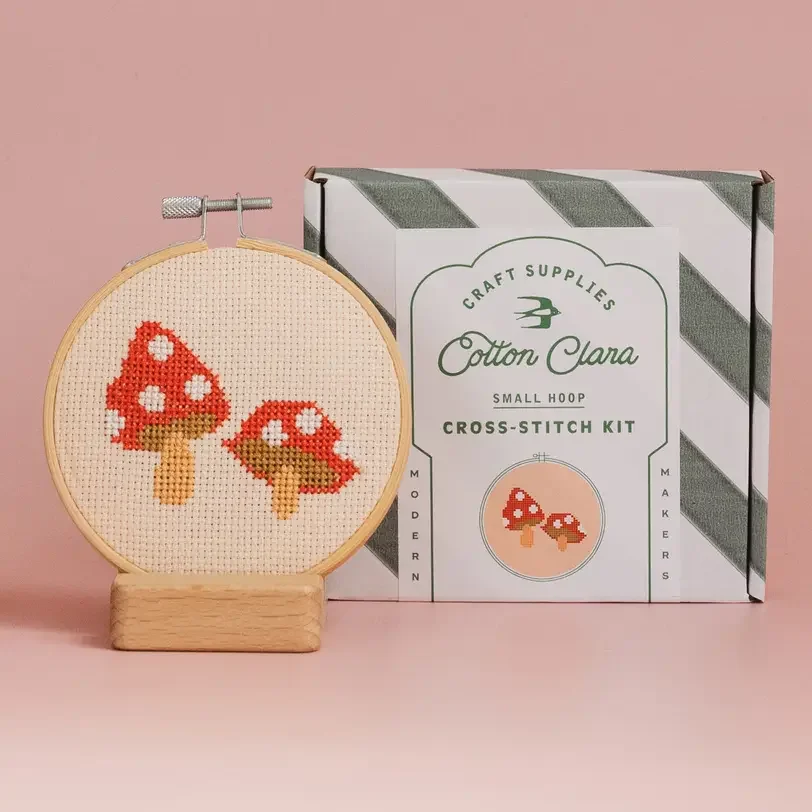 Cotton Clara Mini Cross Stitch Kit - Toadstool
