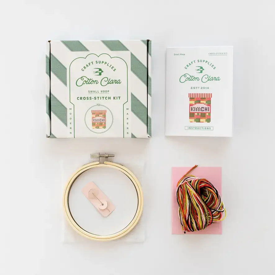 Cotton Clara Mini Cross Stitch Kit - Kimchi