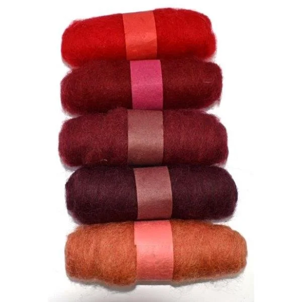 Felting Fibre Wool Reds