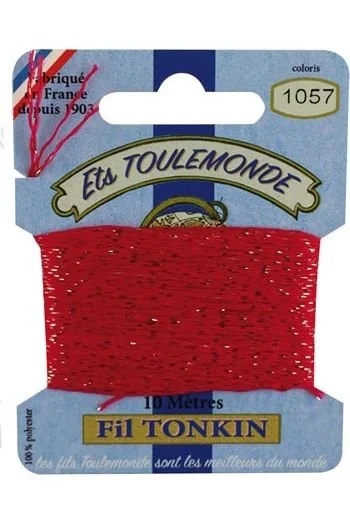 Embroidery thread -  Berry with a golden strand - 4 separable strands
