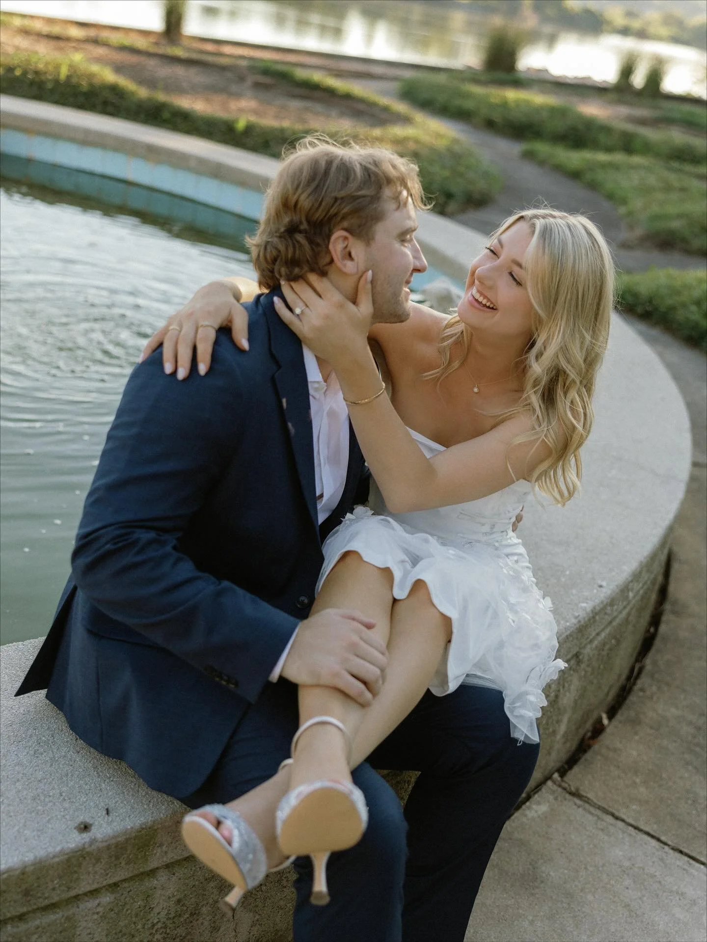 For this engagement session, we wandered through the gardens where they&rsquo;ll wed next summer. There&rsquo;s something poetic about returning to the same place to capture different chapters of the same story. 🤍 shot on film and digital