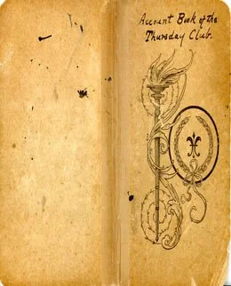 Cover of the 1897-1918 account book of the Thursday Club of Aurora