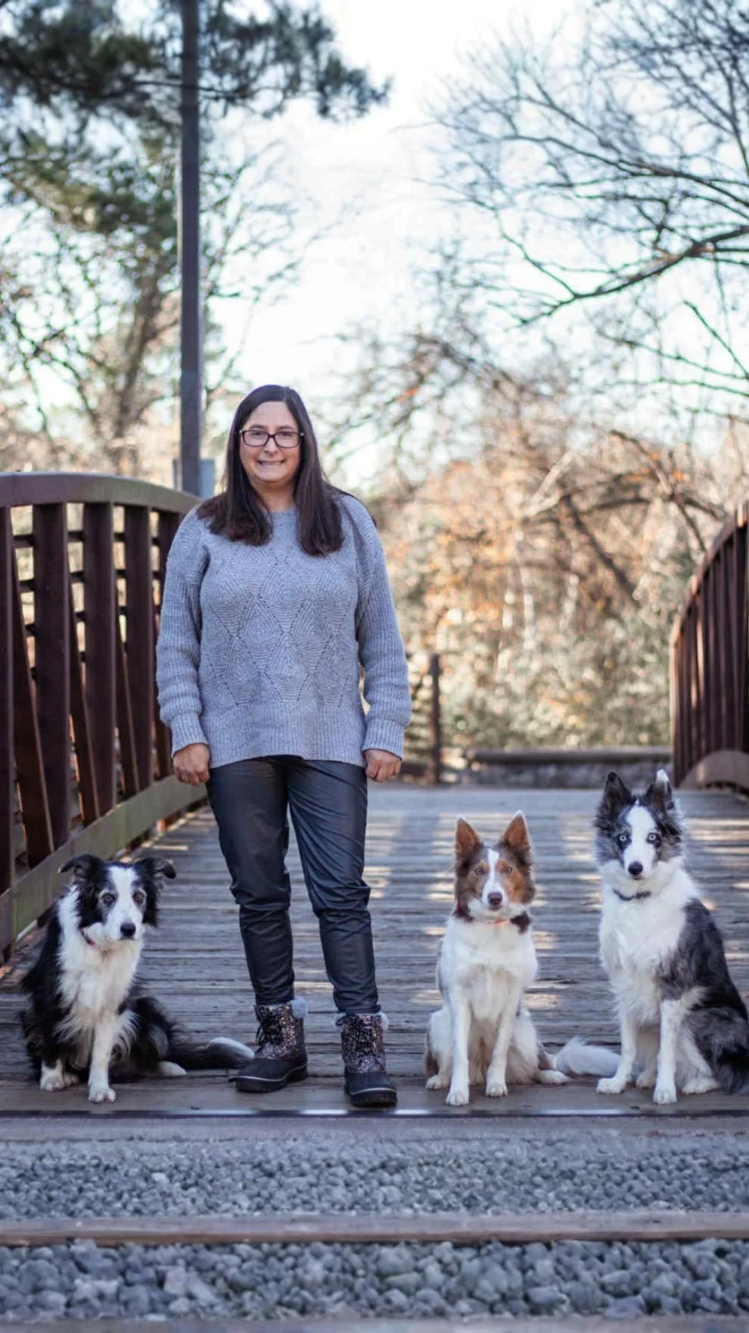 Trainer guiding dog through obedience drills