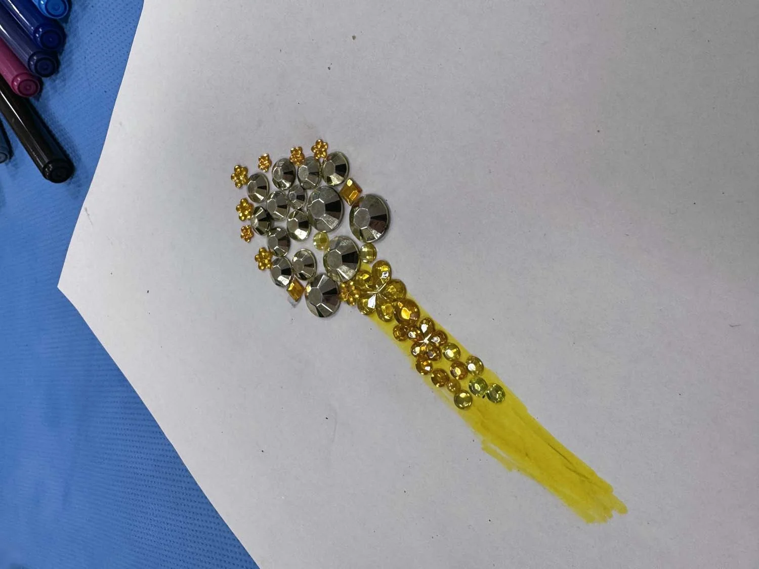 A close-up of an artwork on paper created during a Conscious Sculpture workshop session.
