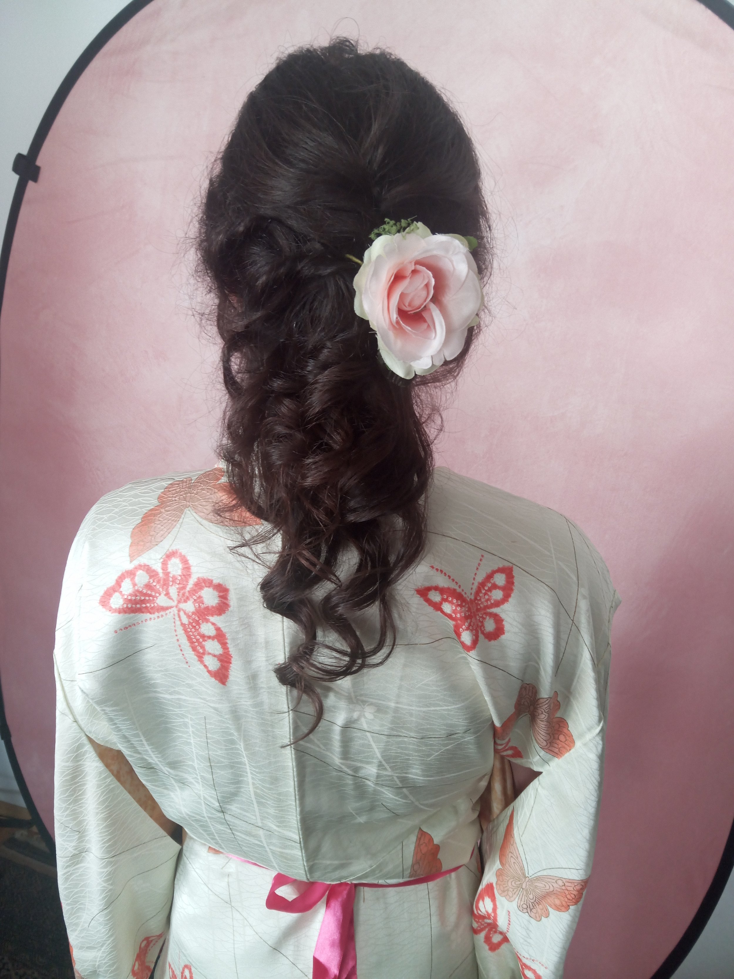 Coiffure semi attaché de mariée