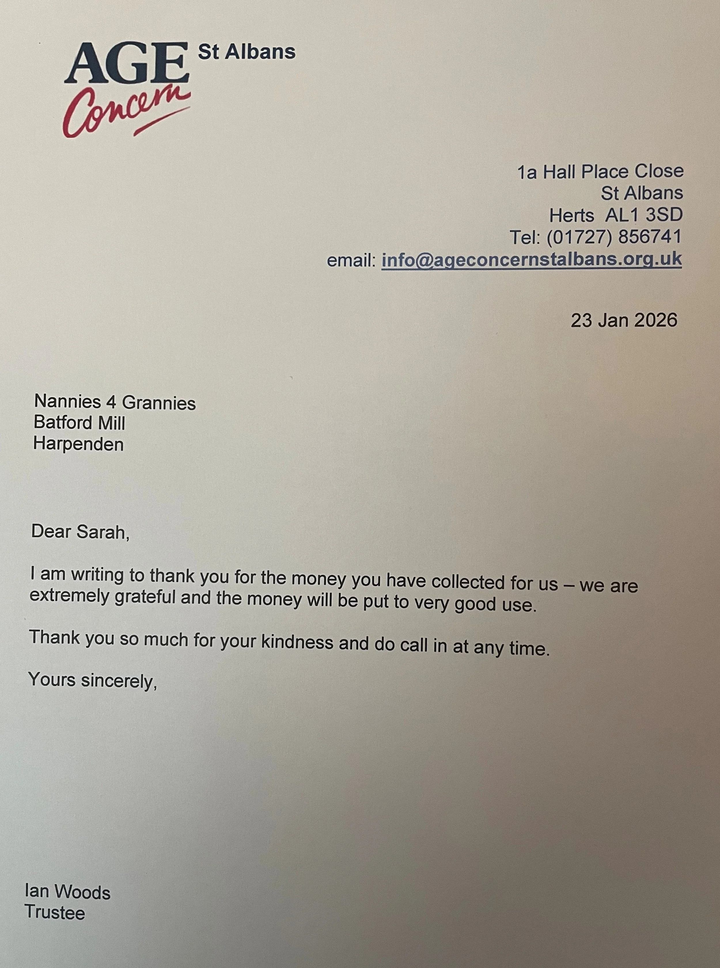 We’re proud to share this lovely compliment letter we received…