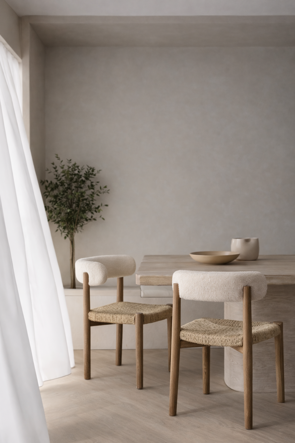 Modern Organic Condo Interior in Neutral Palette – Waterfront Key, Bedok 