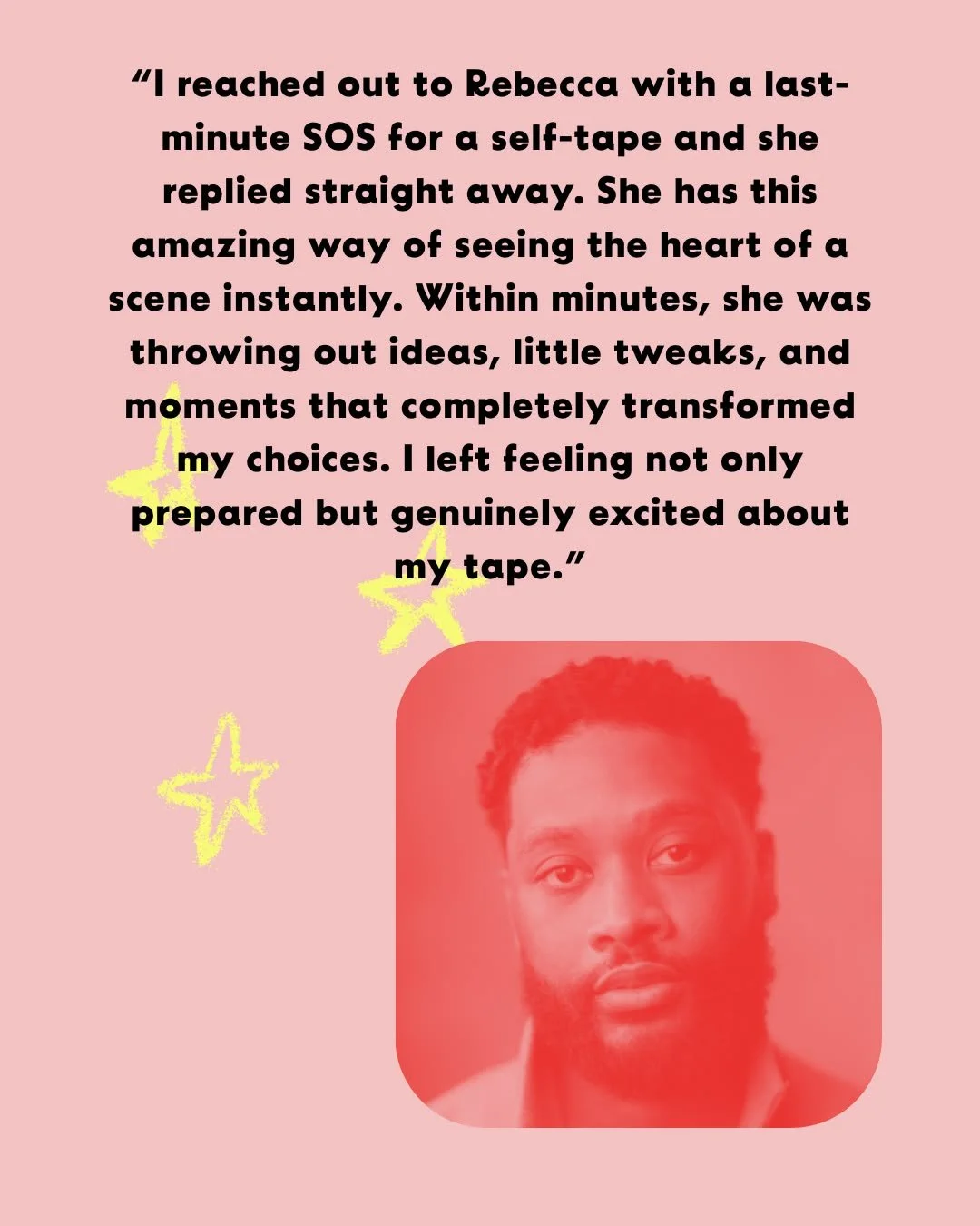 &quot;Rebecca&rsquo;s insight, generosity, and care for your work are unmatched. I can&rsquo;t recommend her enough!&rdquo; - It's opening night tonight for the wonderful @jonnyslp in King Lear at LAMDA 🎭✨ Huge congrats and thank you for the kind wo