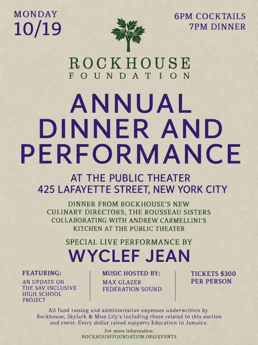 Rockhouse Foundation Annual Dinner and Performance