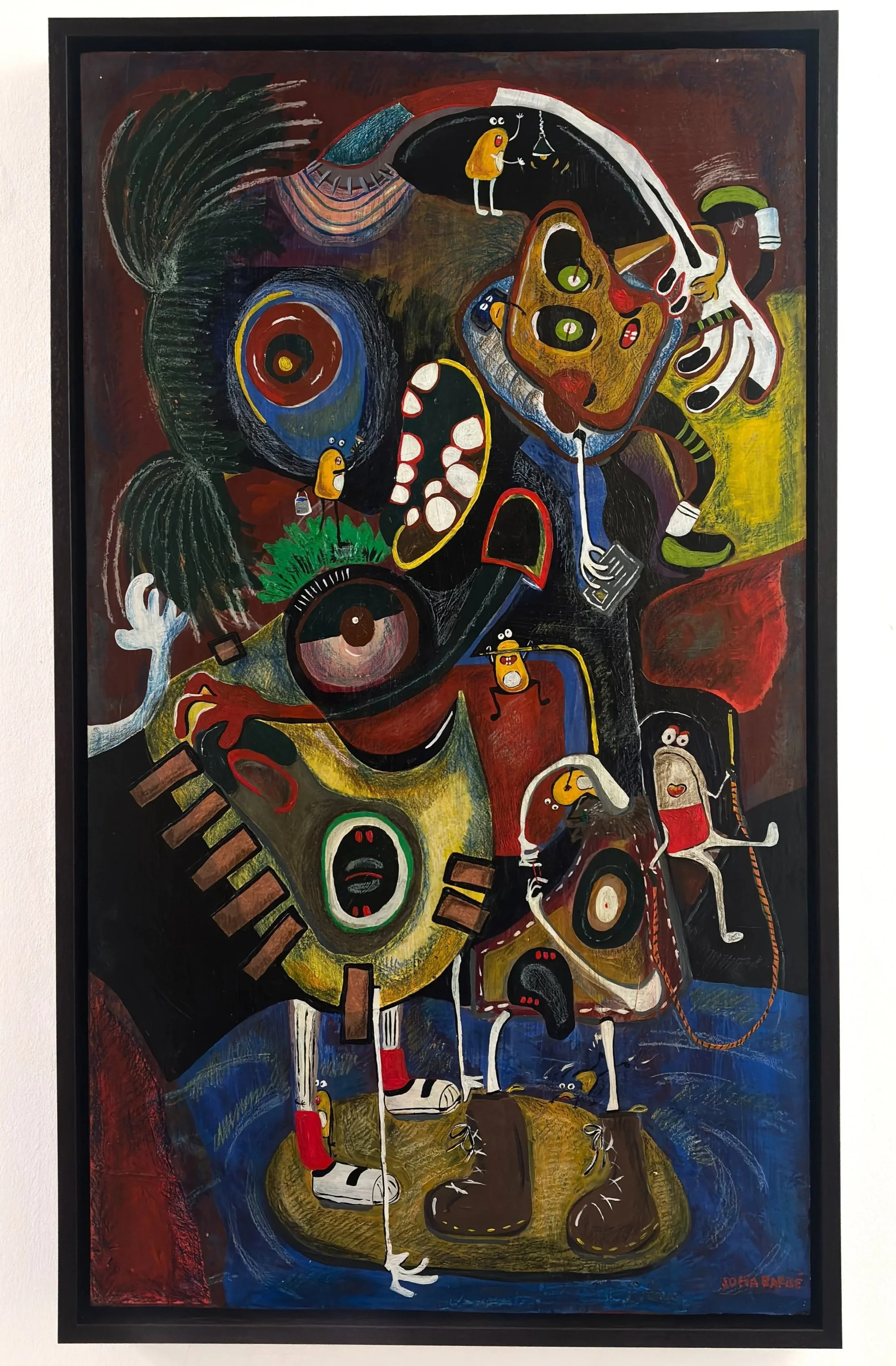 Chaos on Board, 2025 - Mixed media on mdf board - h79,5 x w46 x d1,5 cm