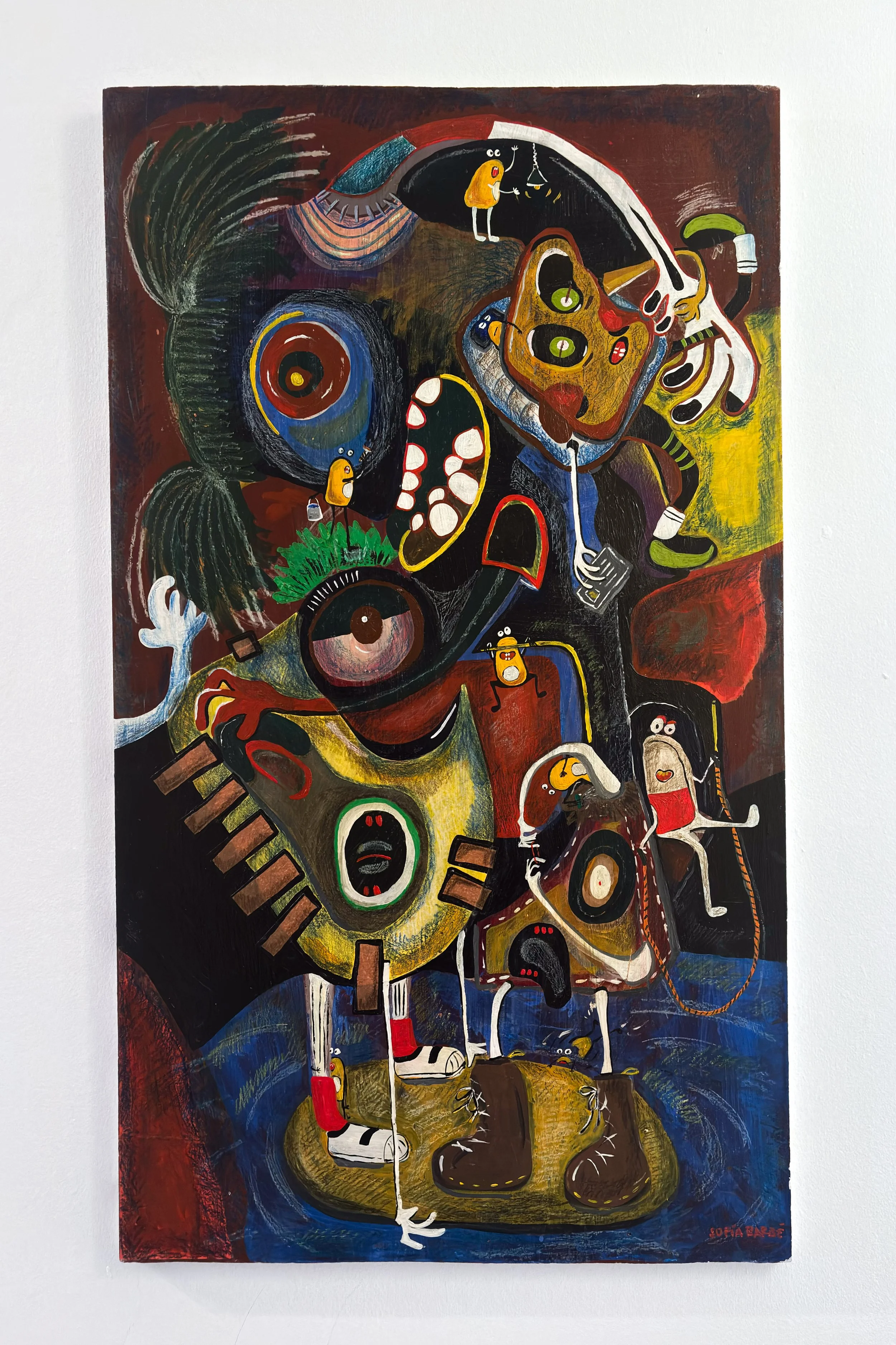 Chaos on Board, 2025 - Mixed media on mdf board - h79,5 x w46 x d1,5 cm