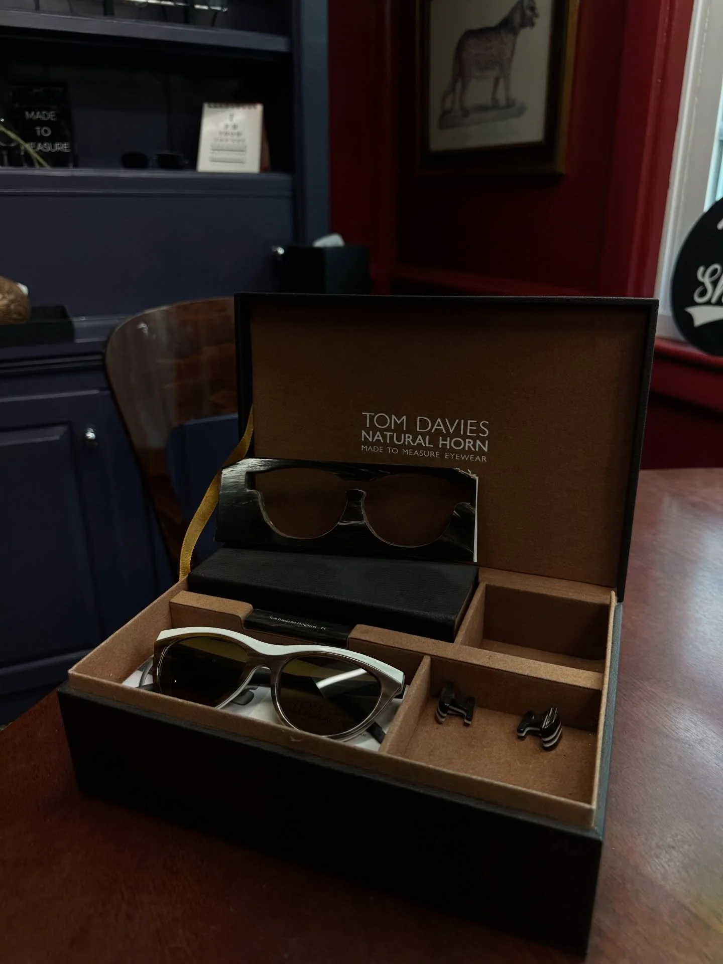 Every natural horn frame is as unique as its wearer, defined by the individual grain and texture of the material itself. They are  the most lightweight, hypoallergenic, and luxurious frames to wear. These frames are handcrafted by a team of six artis