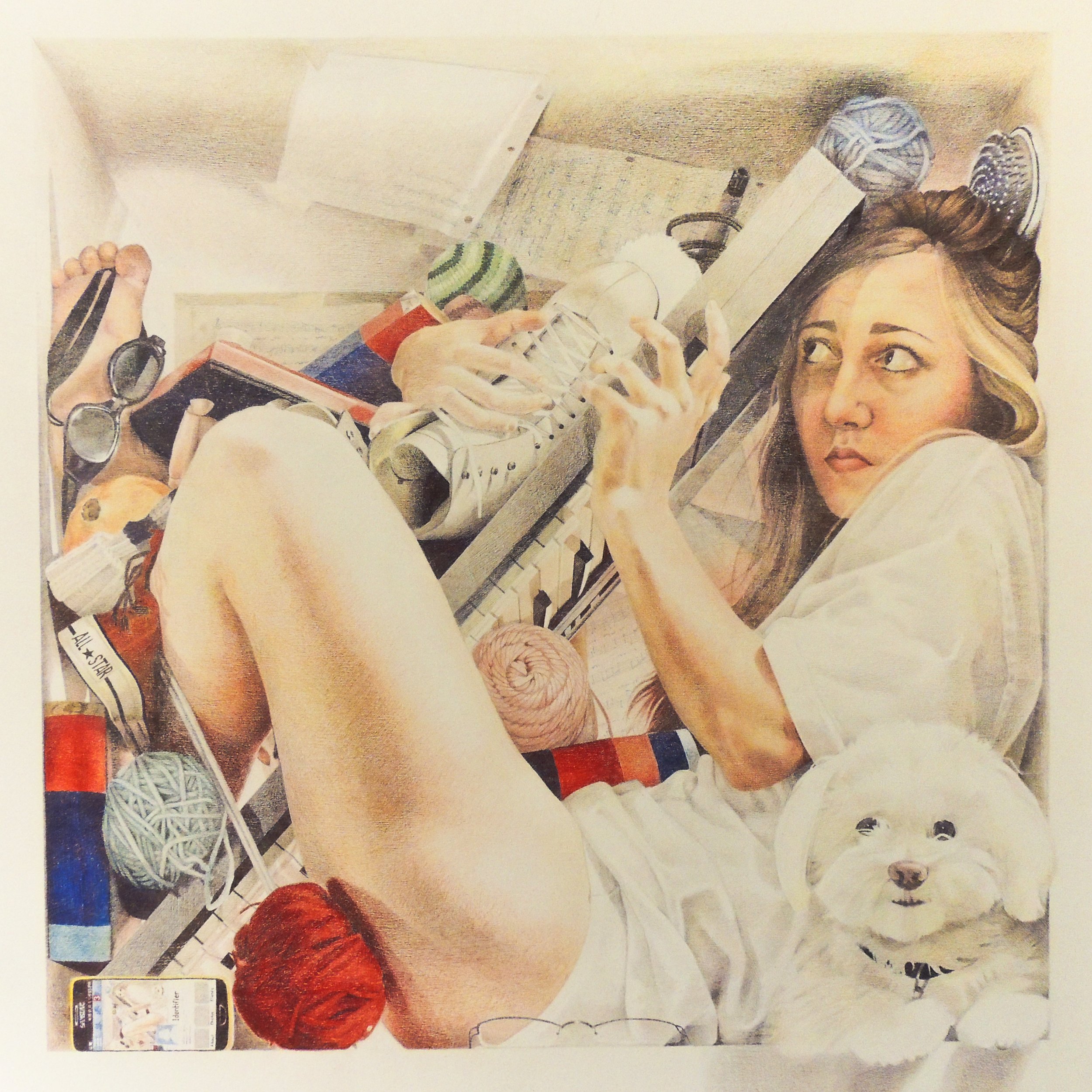 "Profile" coloured pencil (ryb) 30x30" 2014