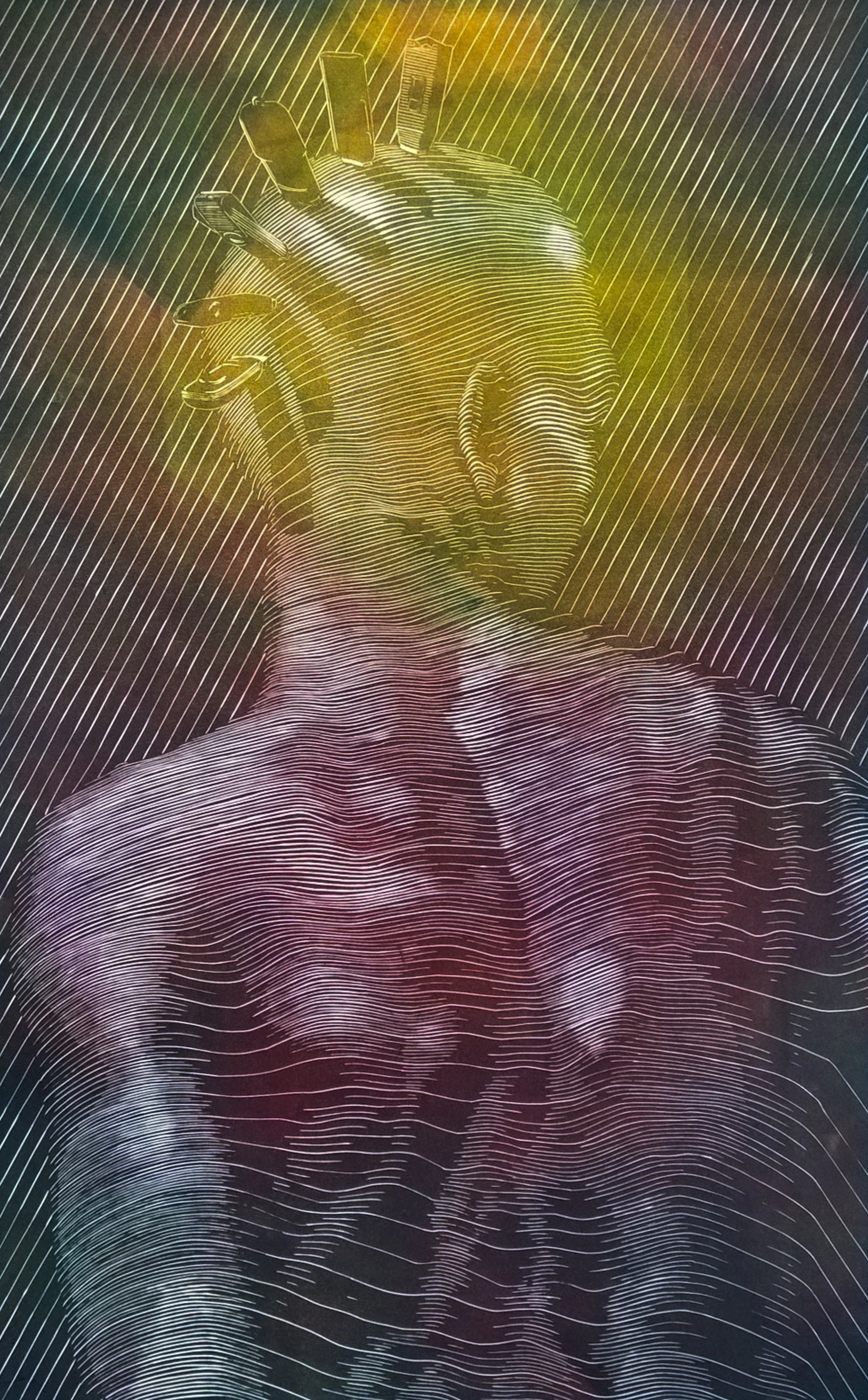 "Increased Memory" linocut 20x30" 2016