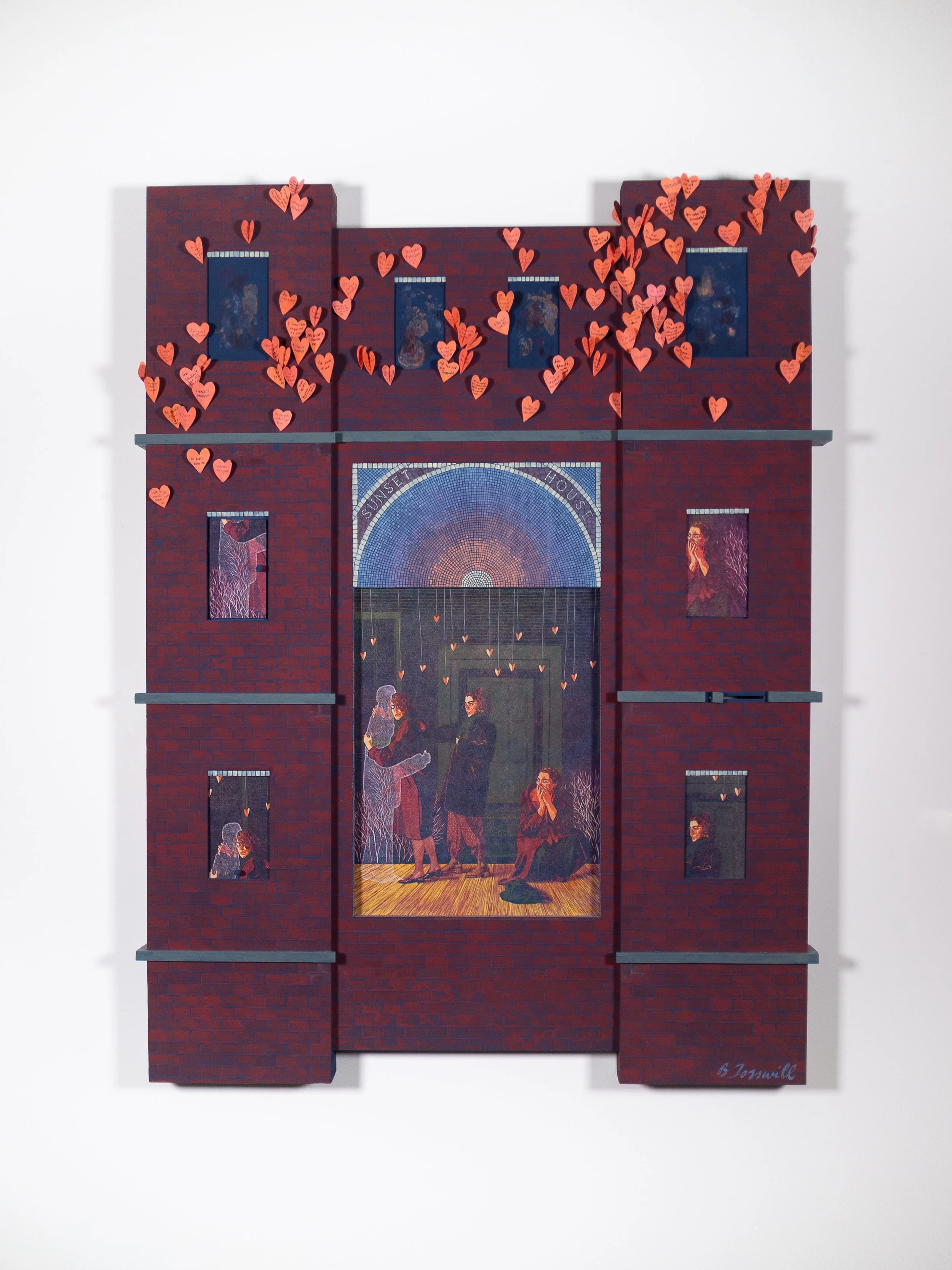 "Sunset House" Linocut & Mixed Media 36 x 50", 2026