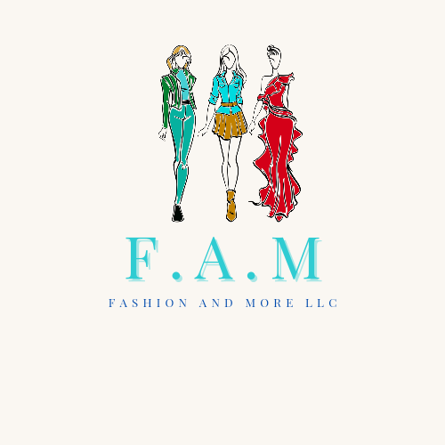 Logo featuring three women in fashionable clothing standing above the text 'F.A.M' and 'Fashion and More LLC'