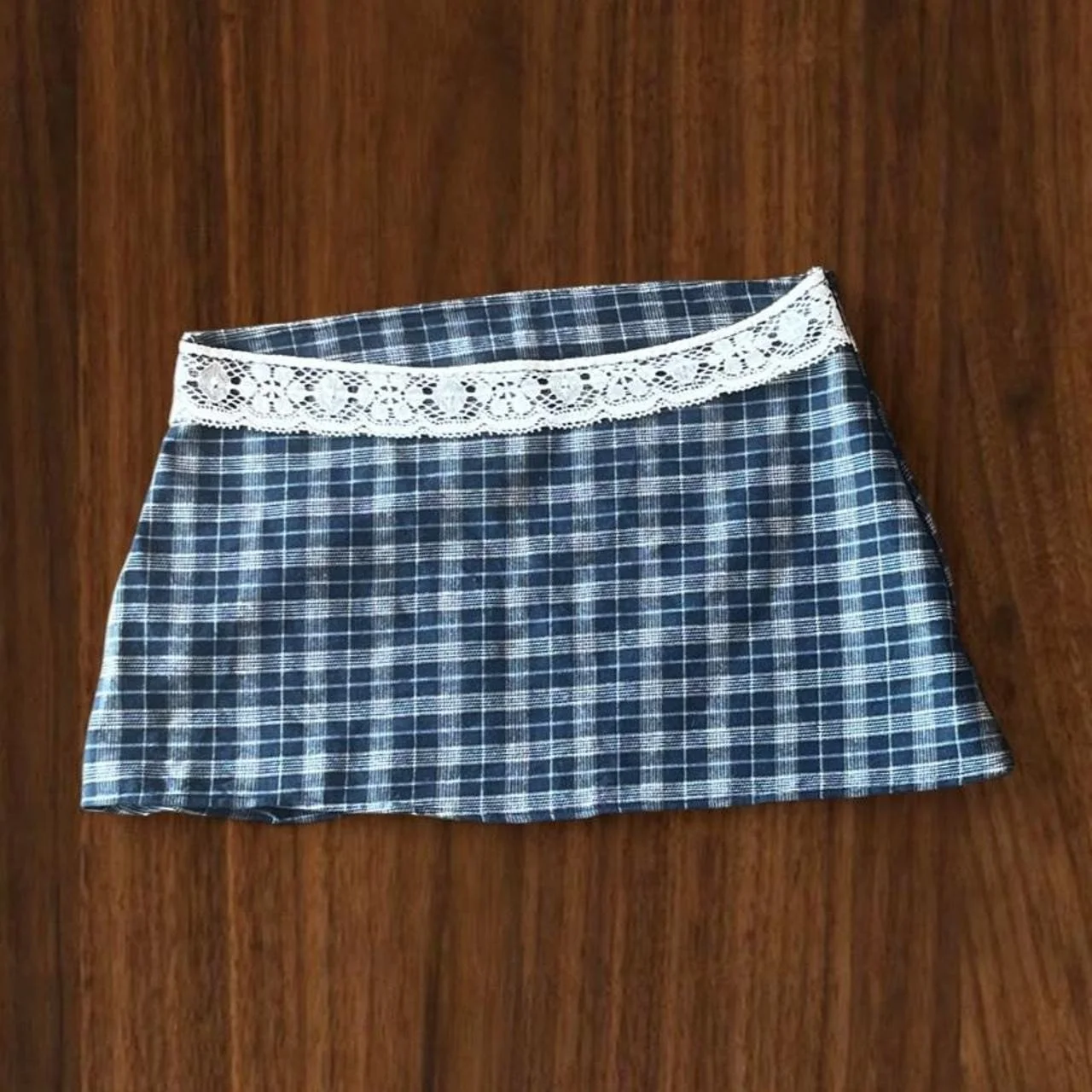 Navy Blue Plaid Mini