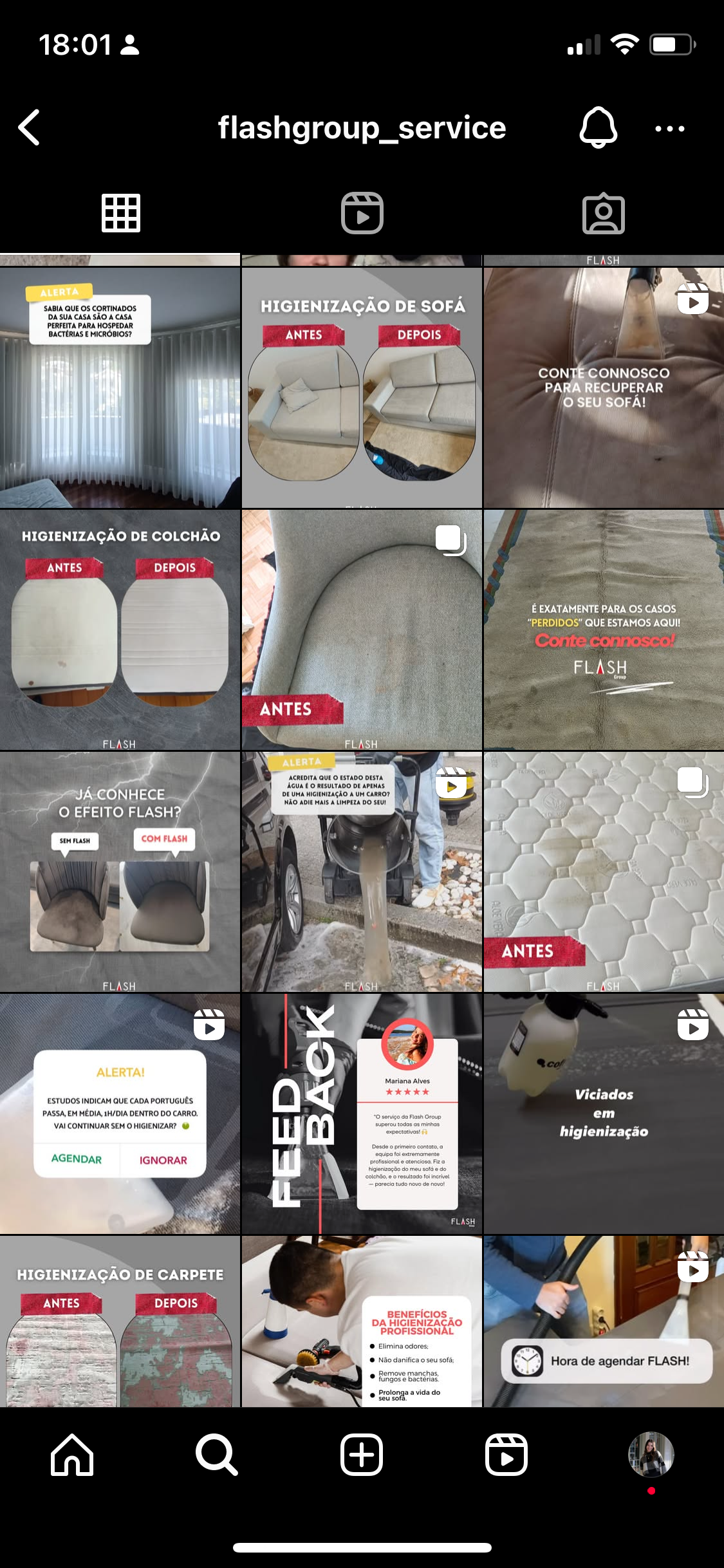 Flash Group Services_limpeza profunda e especializada de sofás_PORTO_FEED Instagram_INSPIRAÇÃO_Gestão de redes sociais