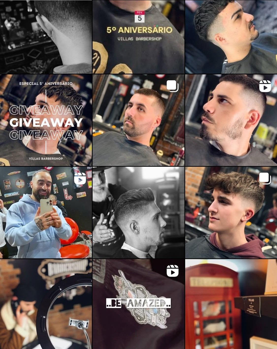 Villas Barbershop_Barbearia_PORTO_FEED Instagram Inspiração_Gestão de redes sociais