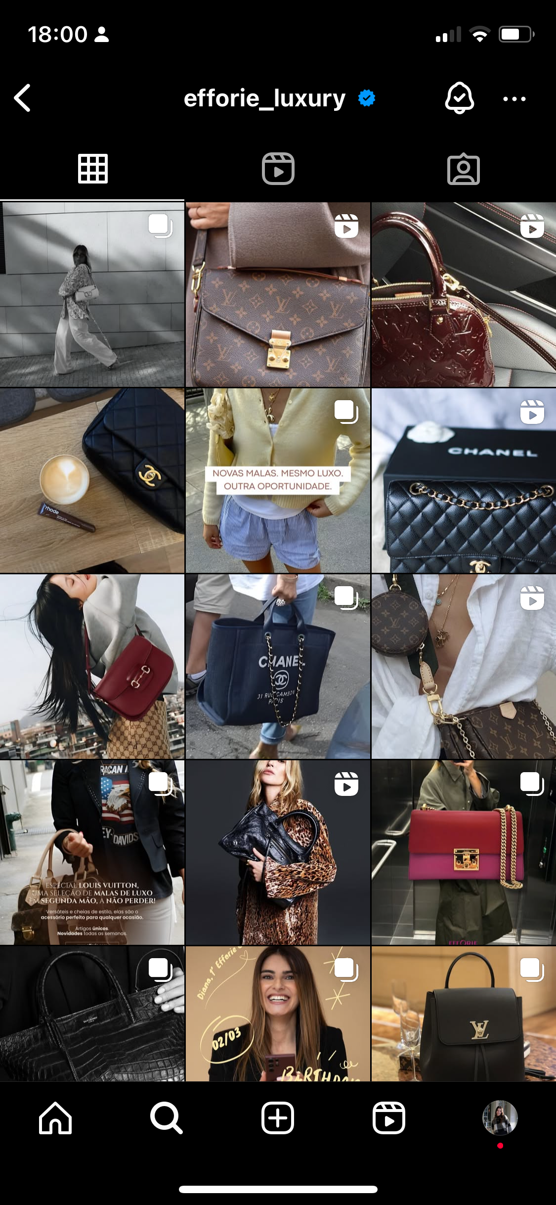Efforie_Pre-Loved Luxury Bags_Instagram FEED INSPIRACIONAL_Gestão de redes sociais