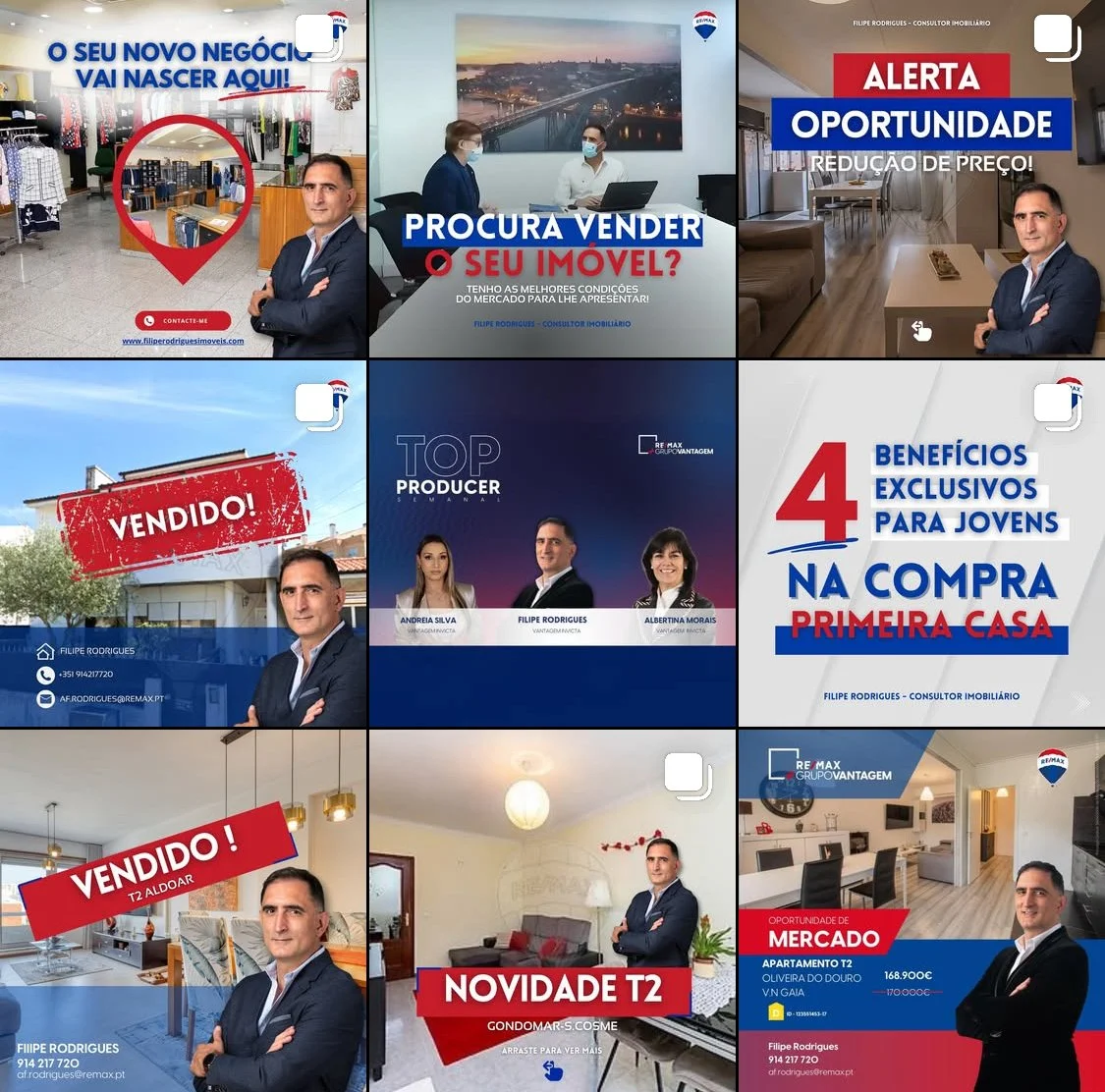 Filipe Rodrigues_Consultor Imobiliário_FEED_Instagram_Gestão de redes sociais_PORTO
