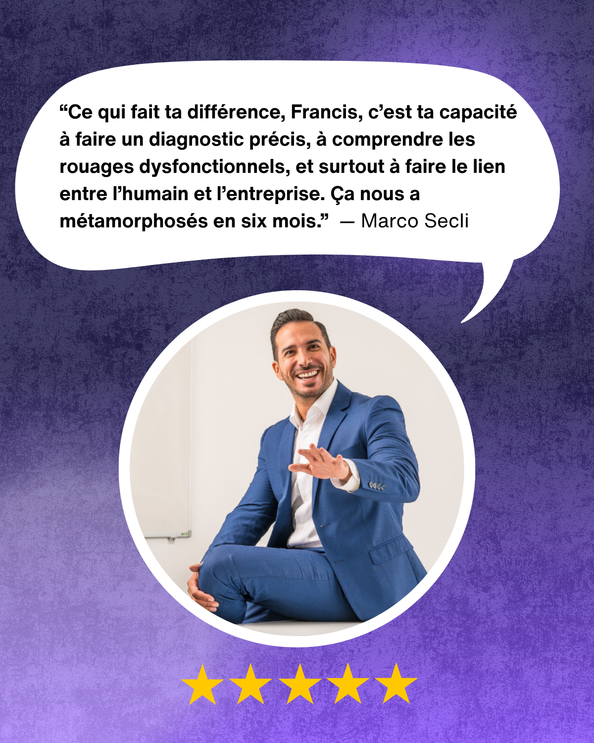 Témoignage entrepreneur coach suisse Marco Secli CFPAE