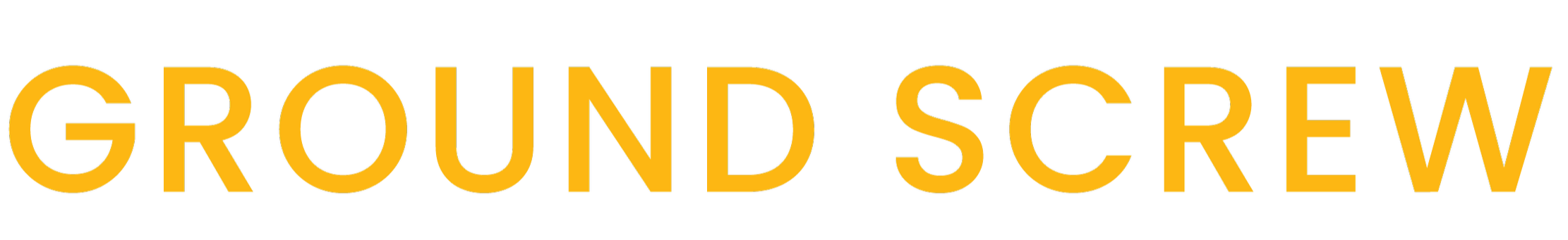 Close-up of the text 'GROUND SCREW' in bold yellow letters on a black background.