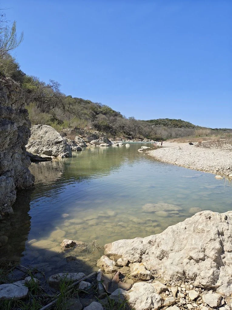 Blanco River at Five Mile Dam Park in Kyle, Texas