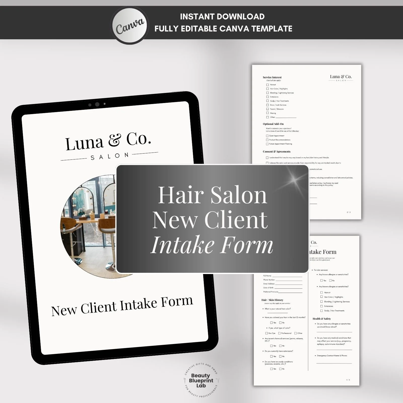 Salon New Client Intake Form