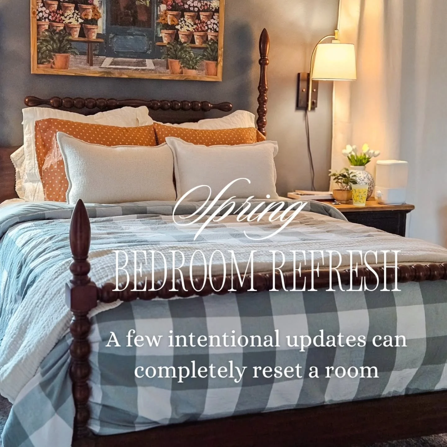 A few intentional updates can completely reset a room. 🌷
For this spring refresh, we simply swapped in layered bedding, fresh florals, and warm contrast &mdash; and the whole space feels new.
My Shop With a Designer package is hands-on, in-store gui